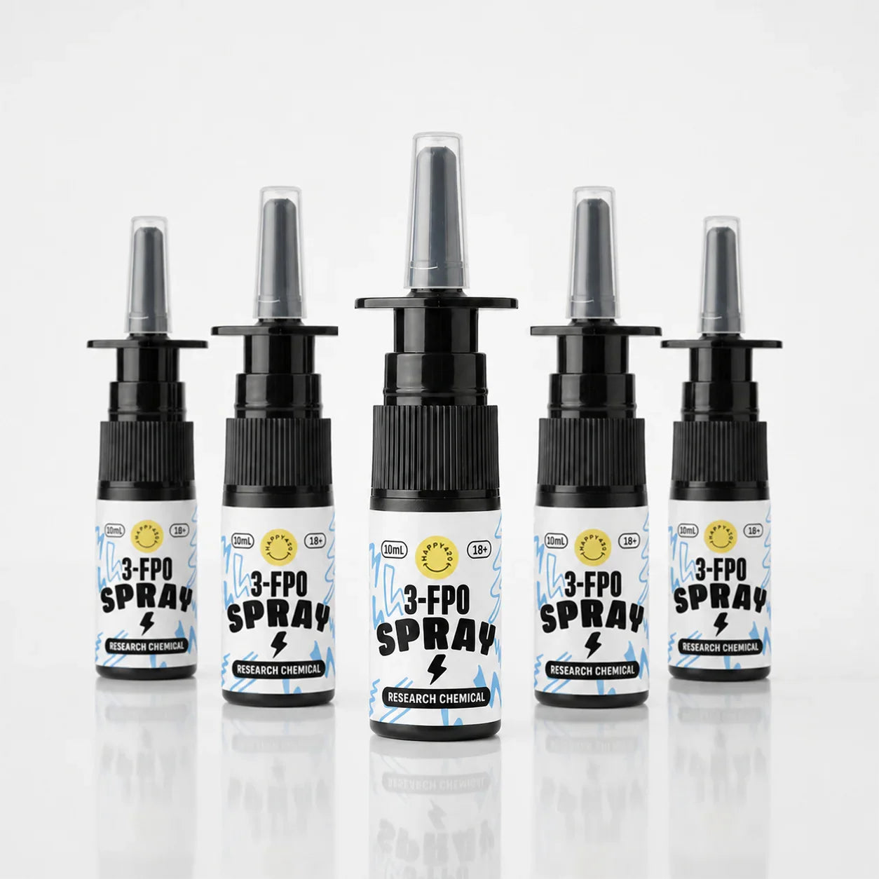3-FPO Spray Flaschen, 10ml, Research Chemical, 18+, blau-weißes Design