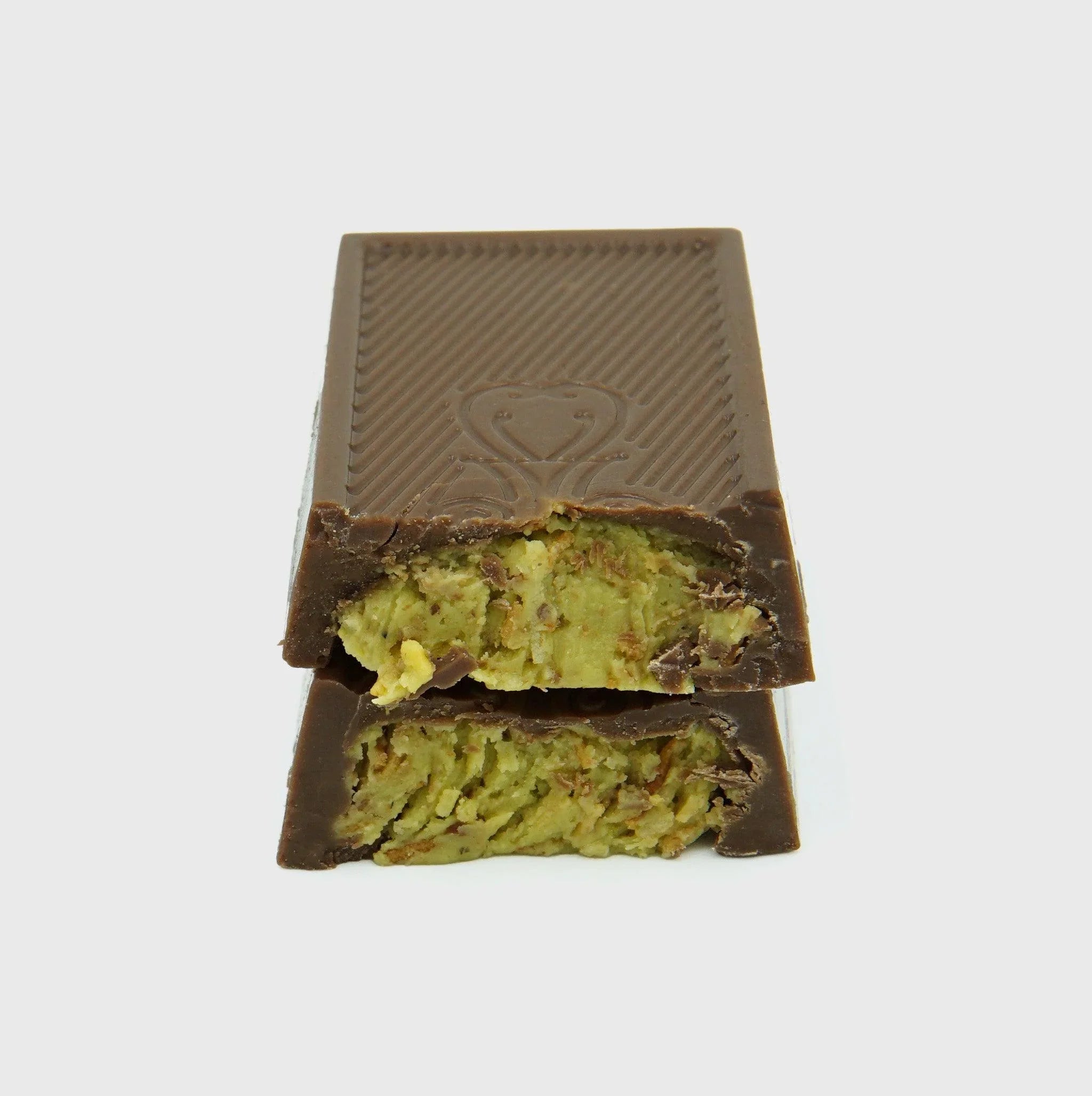 Schokoladenriegel mit grüner, natürlicher Füllung, Premium-Qualität