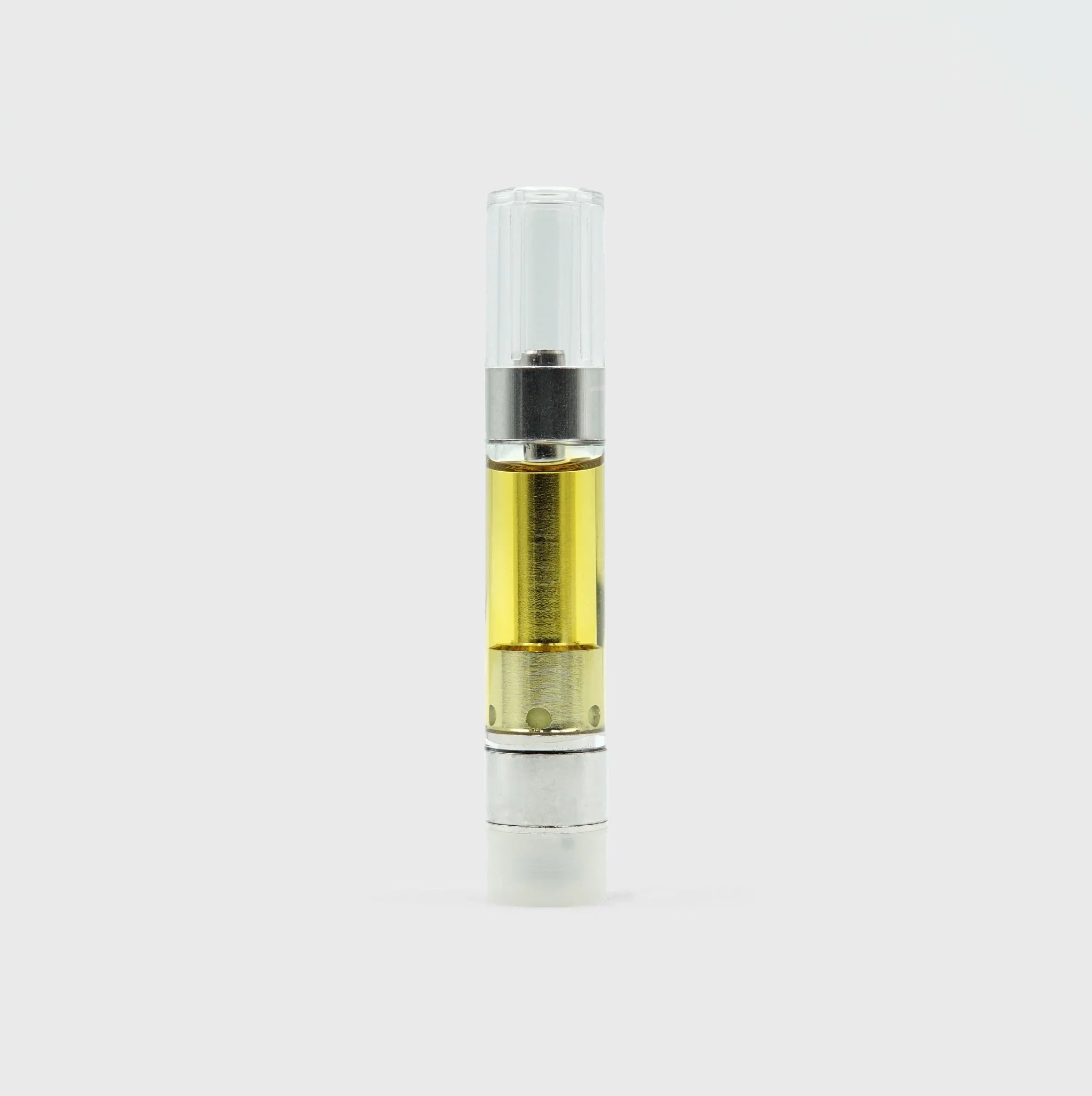 Transparente Vape-Patrone mit gelbem Öl, hochwertig und natürlich