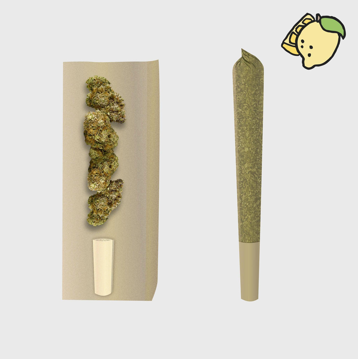 Natürliche Cannabisblüten und Joint mit Zitronen-Aroma, Premium Qualität