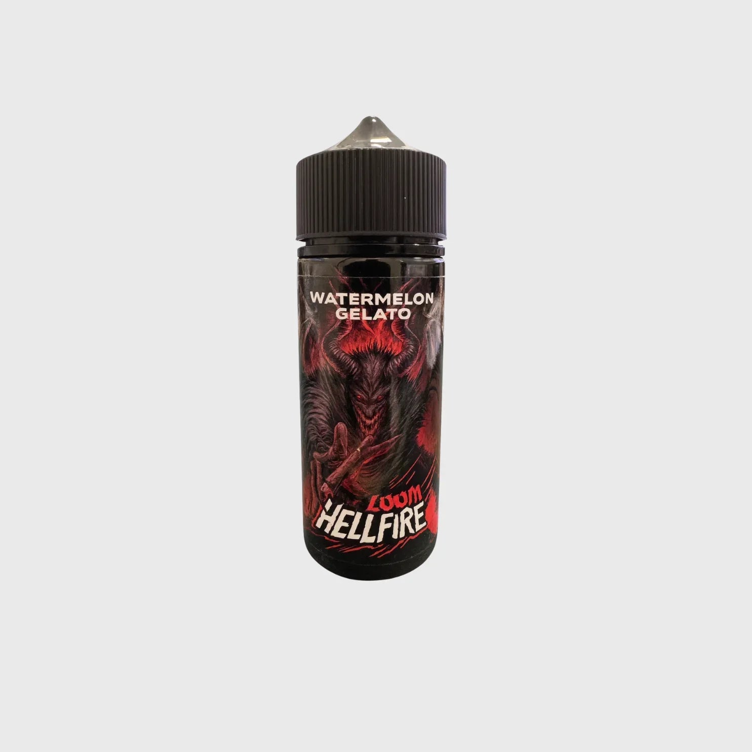 Watermelon Gelato E-Liquid Flasche mit dunklem Design und rotem Teufelmotiv