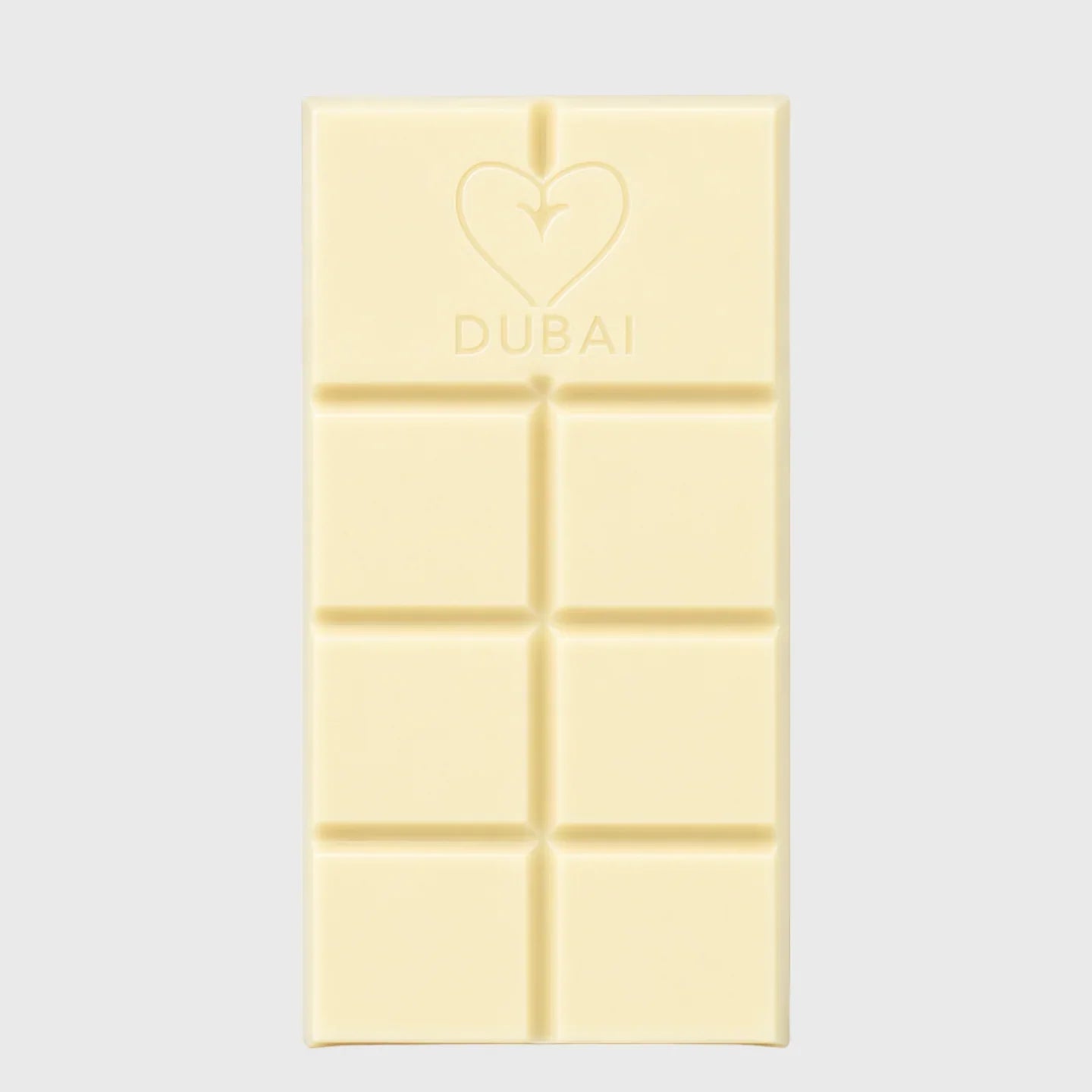 Weiße Schokolade mit Herz und Dubai-Gravur, Premium-Qualität