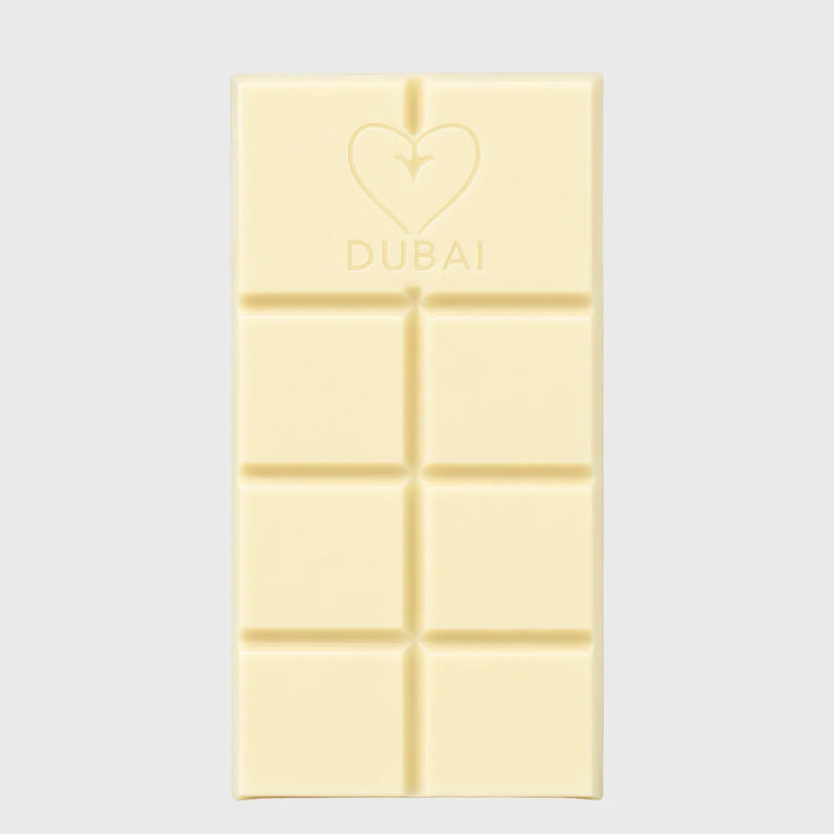 Weiße Schokolade mit Herz und Dubai-Gravur, Premium-Qualität