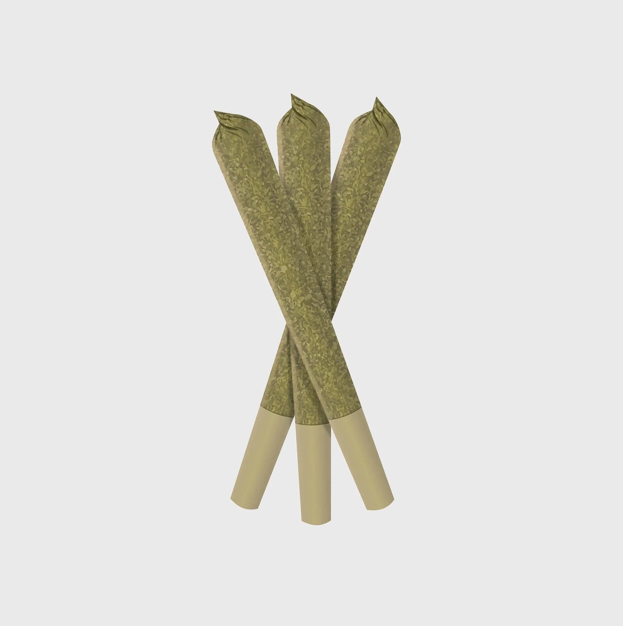 Drei natürliche Cannabis-Zigaretten, Premium-Qualität, nachhaltig verpackt